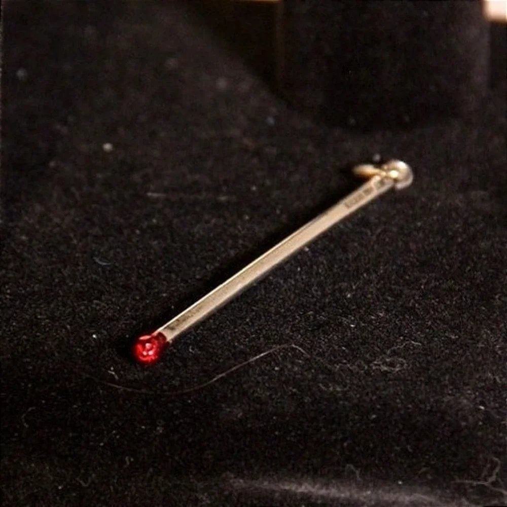 Sterling Silver Matchstick Pendant Red Enamel Tip Italy 925 Charm 2 Inch - Picture 2 of 7